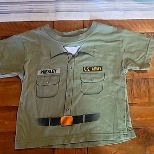 Graceland Elvis Presley Army themed tshirt 4T
